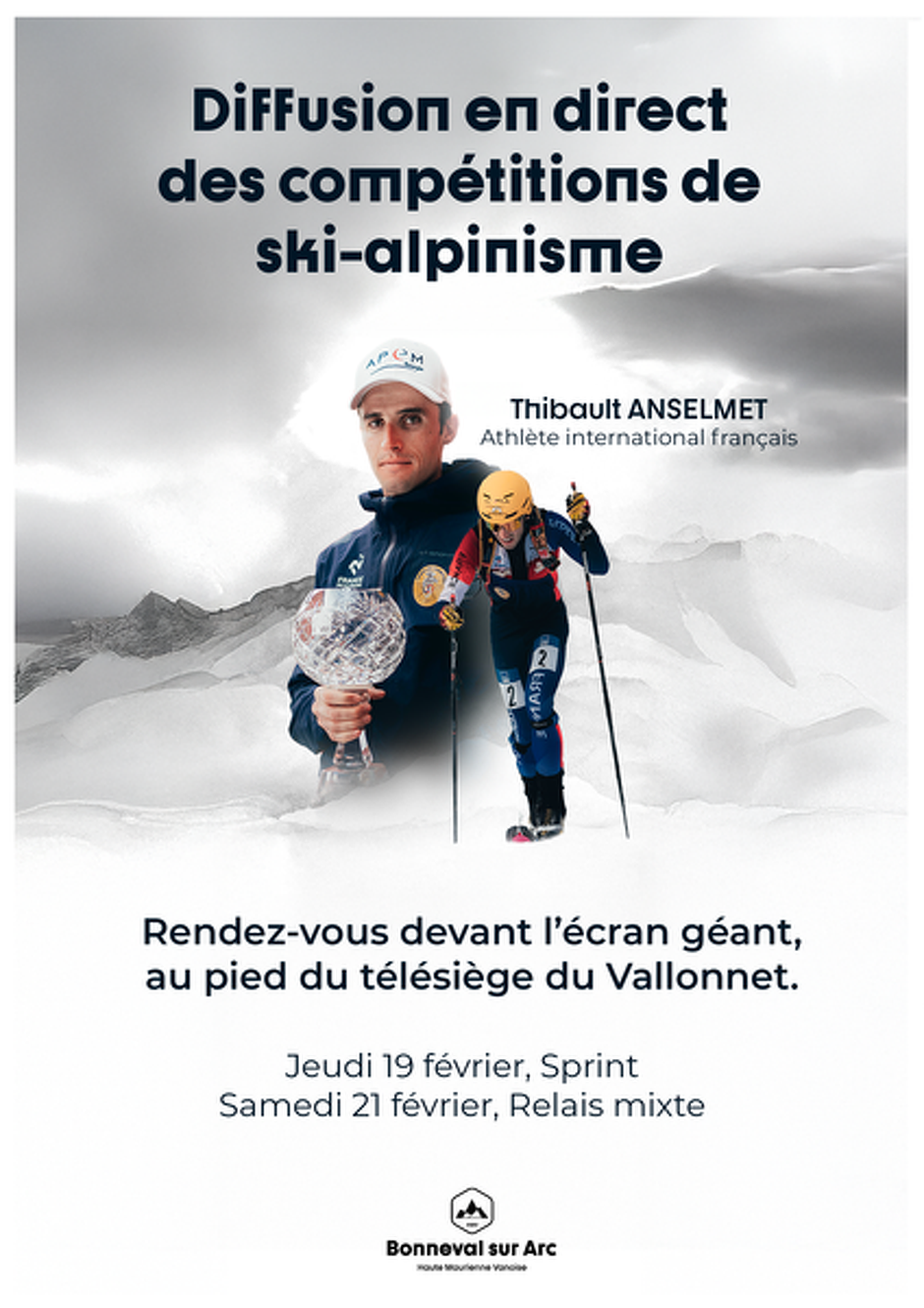 © Jeux Olympiques Milan Cortina 2026 : Projection du ski alpinisme - course sprint_Bonneval-sur-Arc - B.Filliol - OTHMV